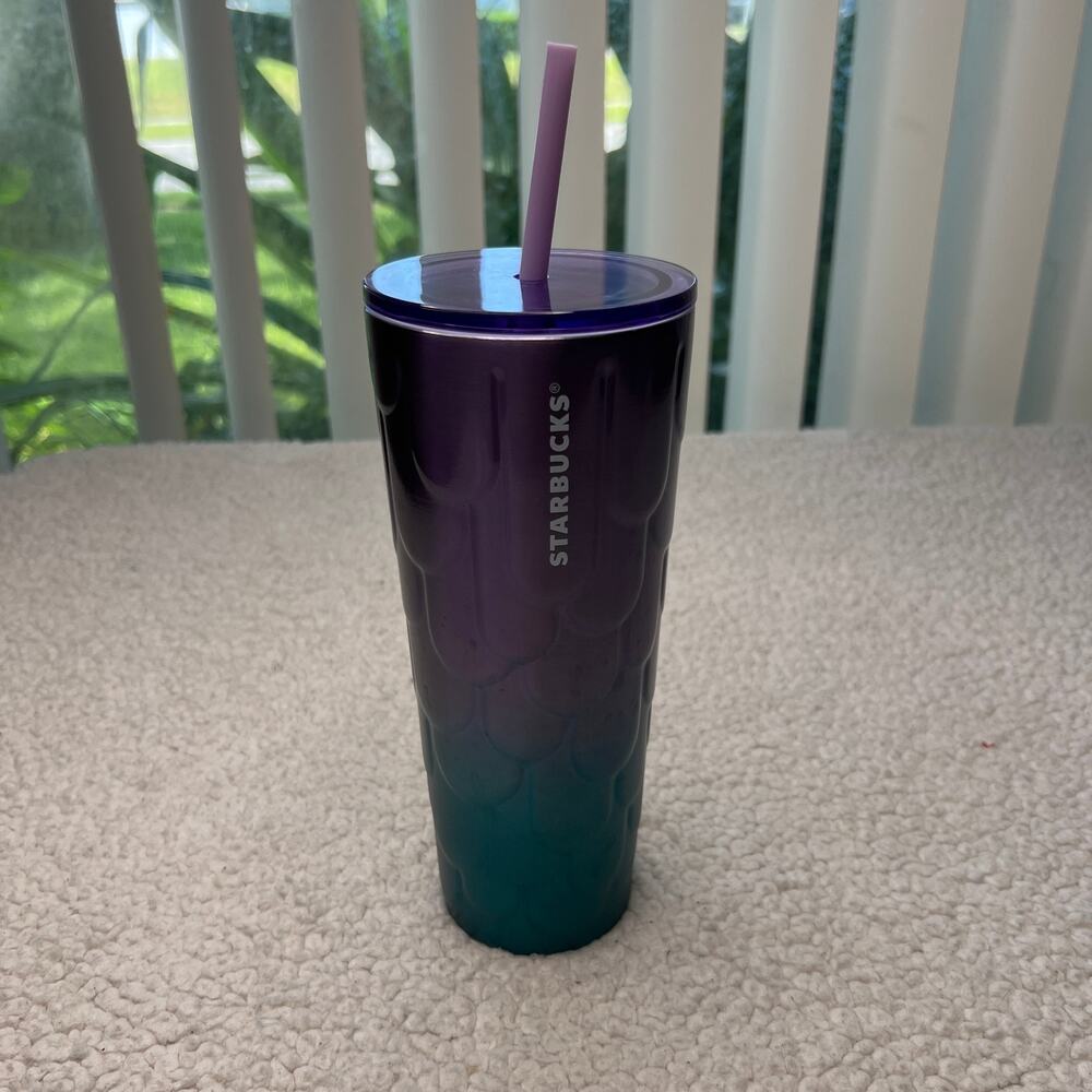 Starbucks 2023 Spring Purple Twilight Ombre Mermaid Scales Stainless Tumbler Cup